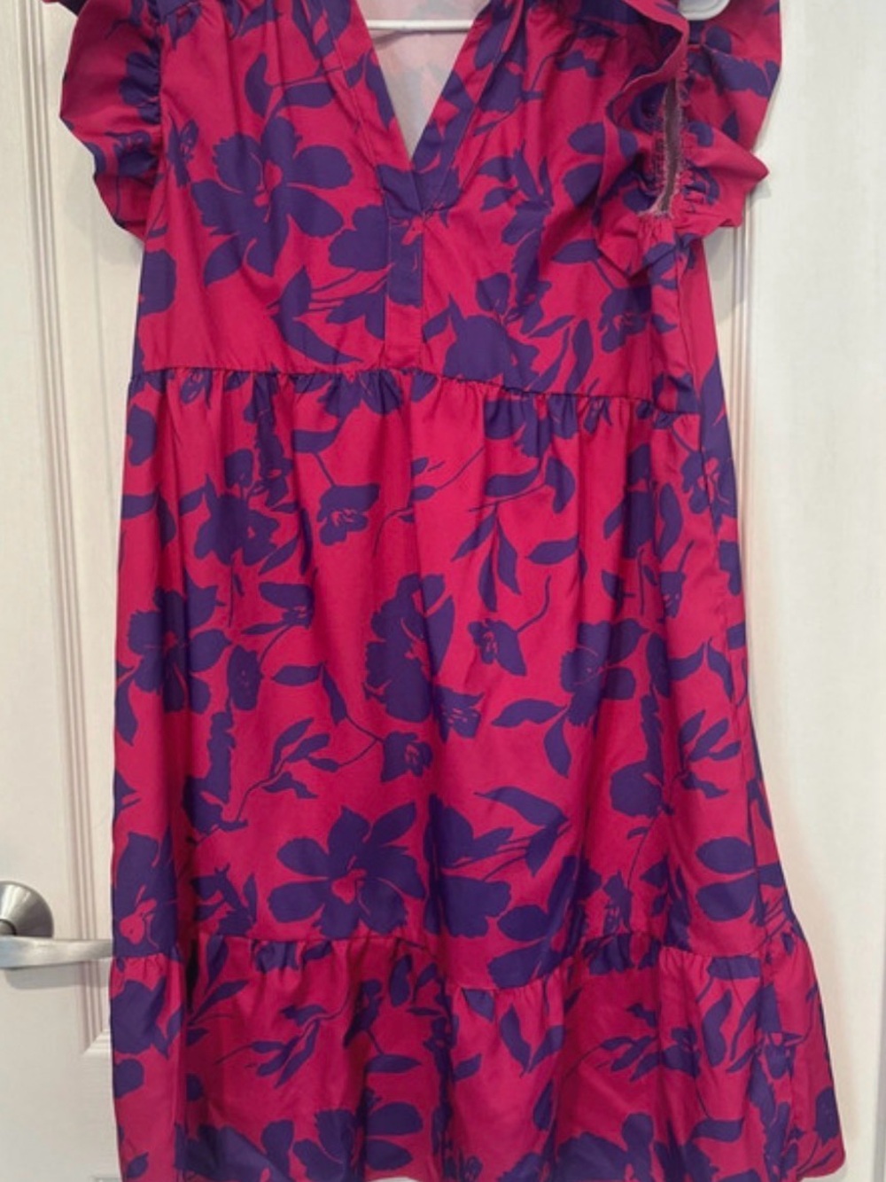SHEIN Pink and Purple Floral Midi Dress